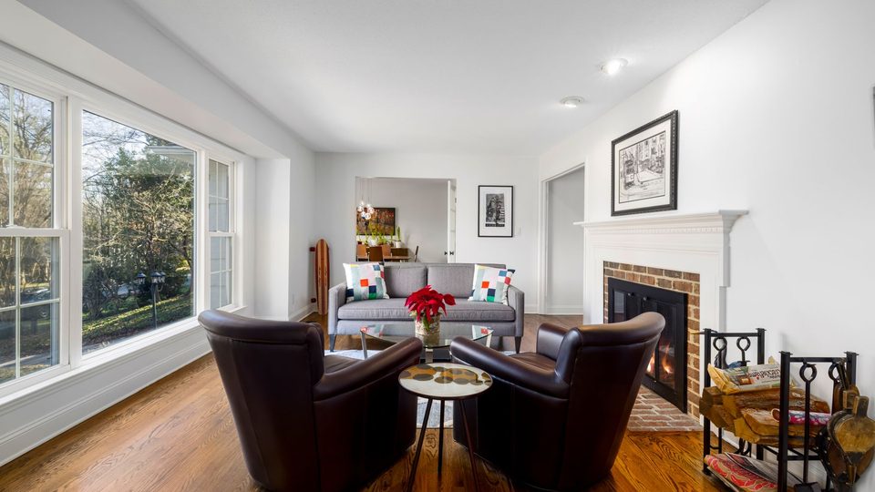 A client&rsquo;s own front room, left exactly as she keeps it